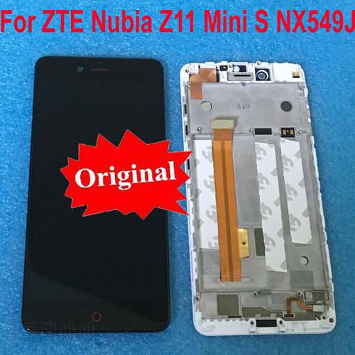 Original For ZTE Nubia Z11 MiniS NX549J LCD Display Touch Panel Screen Digitizer Assembly with Frame For Z11 mini S Sensor