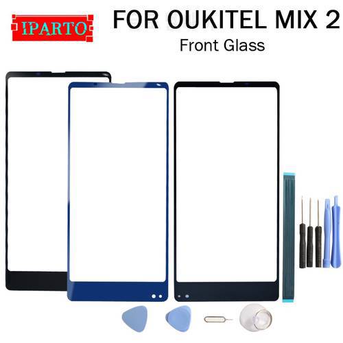 For OUKITE MIX 2 Front Glass Screen Lens 100% New Front Touch Screen Glass Outer Lens for OUKITEL MIX 2 +Tools