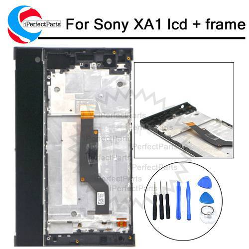 For Sony Xperia XA1 LCD Display Touch Screen Digitizer G3116 G3121 G3112 Assembly With Frame Replacement For 5.0