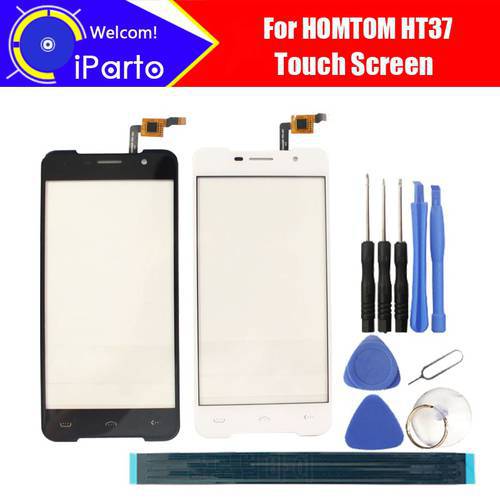 5.0inch HOMTOM HT37 Touch Screen Glass 100% Guarantee Original New Glass Panel Touch Screen For HT37 + tools+Adhesive