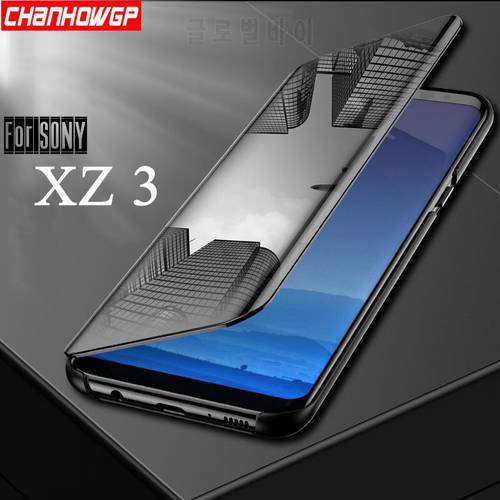 Mirror Smart View Flip Case For Sony Xperia XZ3 Clear HD Screen Full Cover On Xperia XZ3 XZ 3 Anti-knock Phone Cases Coque Capa