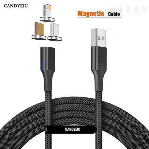 CANDYEIC Quick Charge 3.0 4.0 Micro USB Magnetic Cable For iPhone Samsung Xiaomi Redmi vivo OPPO Huawei Honor SONY LG USB Cable