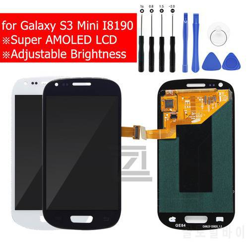 For SAMSUNG Galaxy S3 Mini LCD Display i8190 Touch Screen Digitizer assembly with frame display S3 Mini i8195 i8200 Repair Parts