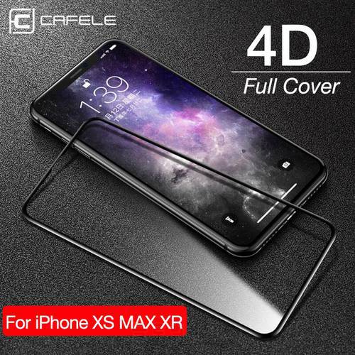 CAFELE Screen Protector for iPhone Xs Max Xr 4D Tempered Glass Full Cover HD Clear Protective Glass for Apple iPhone 5.8 6.1 6.5