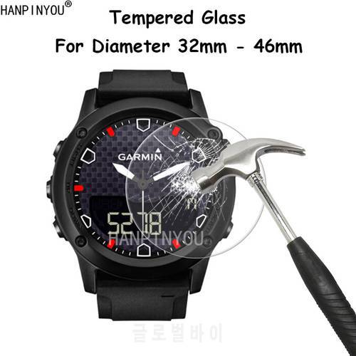 For Diameter 32mm - 46mm 36 37 38 39 SmartWatch Clear Tempered Glass Screen Protector Ultra Thin Explosion-proof Protective Film