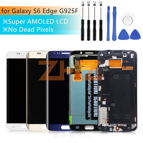 For Samsung Galaxy S6 Edge lcd display touch screen digitizer assembly G925 SM-G925F G925F with frame replacement repair part