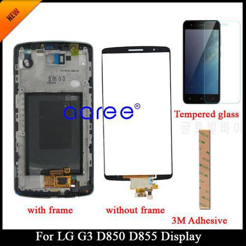 100% tested LCD Display For LG G3 D850 LCD for LG G3 D855 Display LCD Screen Touch Digitizer Assembly with frame