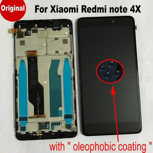 100% Original LCD display Touch Screen digitizer Assembly with frame For Xiaomi redmi note 4X note 4 Global Snapdragon 625