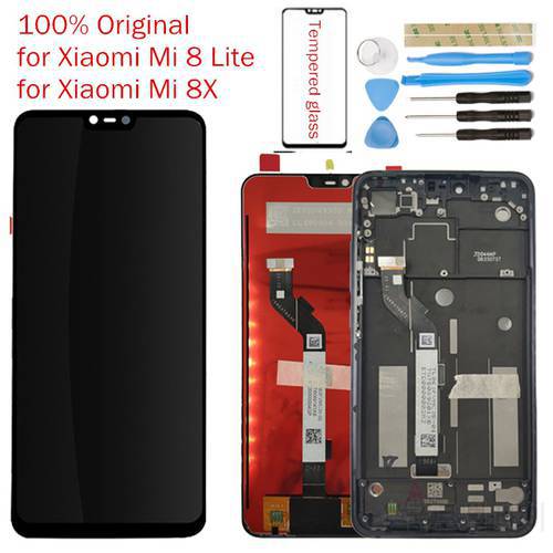 for Xiaomi Mi 8 Lite/ Mi 8X LCD Display + Frame Screen Touch Digitizer Assembly LCD Display 10 Point Touch Repair Parts
