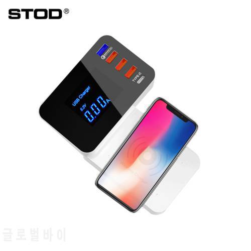 STOD Qi Wireless USB Charger Type C Smart Fast Charging Station Quick Charge 3.0 For iPhone 11 Samsung Huawei Mi 9 Phone Adapter
