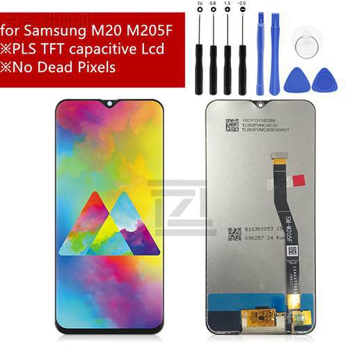 For Samsung Galaxy M20 2019 SM-M205 M205F LCD Display Touch Screen Digitizer Assembly With Frame Replacement M20 lcd 6.3