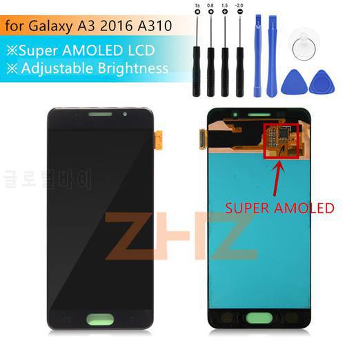 Super AMOLED For Samsung Galaxy A3 2016 lcd a310 SM-A310F lcd Display Touch Screen Digitizer Assembly a310f screen repair parts