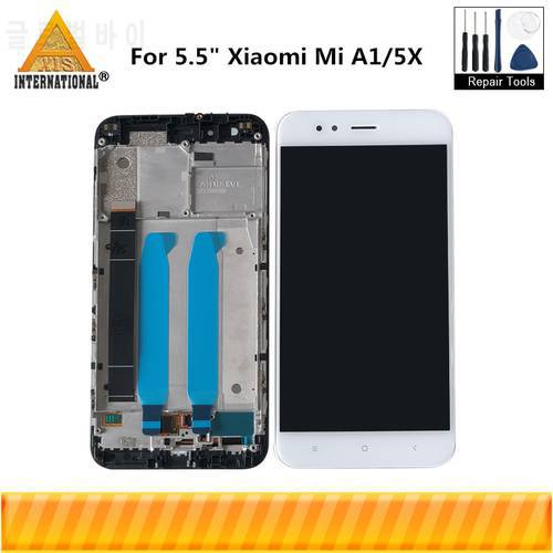 Original Axisinternational For Xiaomi Mi A1 MiA1 LCD Screen Display+Touch Panel Digitizer With Frame For MI5X Mi 5X Display