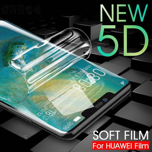 Soft Hydrogel Film For Huawei Mate 20 Honor 20 8C 9 10 8X Play Lite Pro 5D Full Cover Screen Protector Film For Huawei P Smart