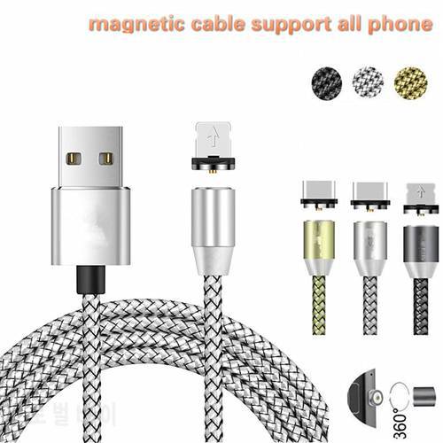 Magnetic Cable Nylon Micro USB Magnet Cable For Huawei P20 Lite Data Charger Cable for Xiaomi Samsung iphone Mobile Phone cables