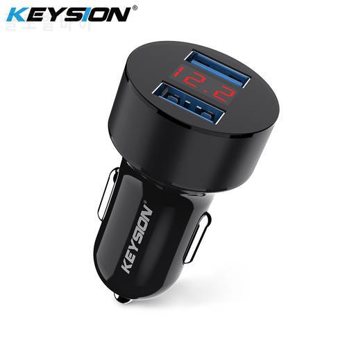 KEYSION Car Charger 5V 3.1A With LED Display Universal Dual Usb Phone Car-Charger for Xiaomi Huawei Samsung for iPhone XS Max XR
