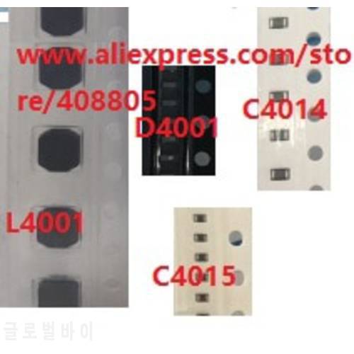 5sets/lot For iPad air 2 air2 A1566 A1567 L4001 coil + diode D4001 + capacitance C4014 + C4015 Capacitor