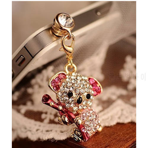 Cute Koala Holding Bamboo Design For Iphone For Samsung And For All 3.5mm Normal Mobile Phone Earphone Dust Plug