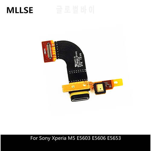 For Sony Xperia M5 E5603 E5606 E5653 USB Charging Plug Port Connecter Flex Cable with Microphone Replacement Parts