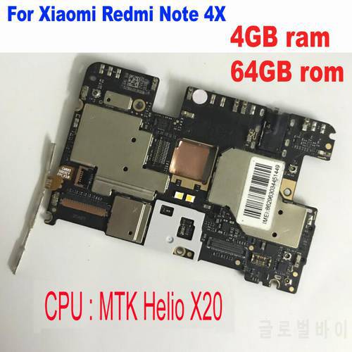 Global Firmware unlocked Mobile Electronic panel mainboard Motherboard For Xiaomi Redmi NOTE 4X MTK Helio X20 4GB 64GB Circuits