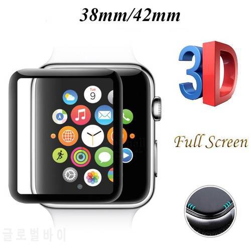 3D Screen Tempered Glass For Apple Watch 38mm 40mm 42mm 44mm 9H Curved Full Screen Protector for i Watch Series 4 2 1 Glass Flim