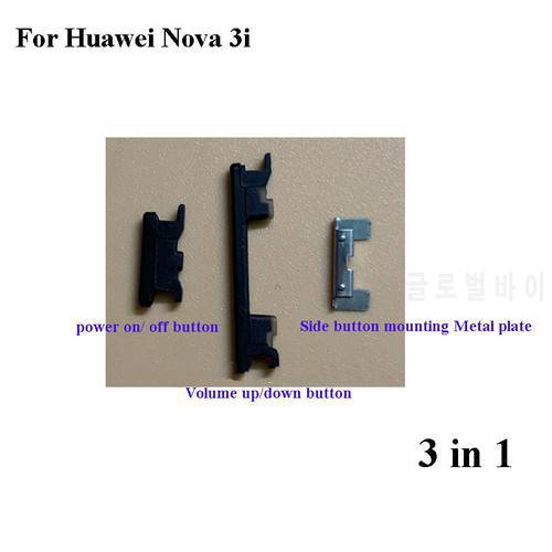 3 in 1 Side Button For Huawei Nova 3i 3 i Power On Off Button + Volume Side Buttons SetFor Huawei Nova 3i Nova3i Metal plate
