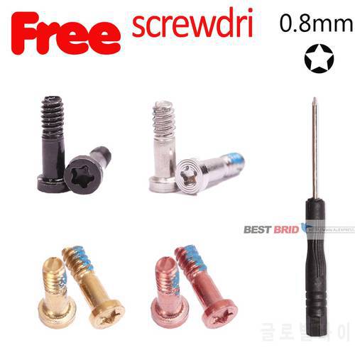 1Set Back Cover Screw for iPhone x 5G 5S 6G 6 6S 7 8 Plus x New Bottom Dock Connector Five Star Pentalobe Tail Screws