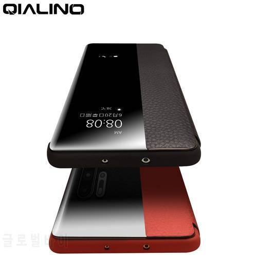 QIALINO Luxury Genuine Leather Phone Case for Huawei P30/P40 Pro Ultra Slim Smart View Wake Sleep Up Cover for Huawei Mate30 Pro