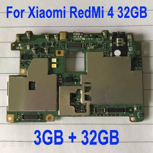 Global Firmware Original mainboard For Xiaomi Redmi 4 Pro Prime motherboard Main board card fee chipsets flex cable 3GB 32GB