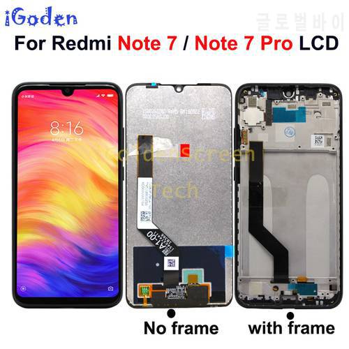 100% tested for Xiaomi Redmi Note 7 LCD Note 7 Pro Display Touch Screen with frame Digitizer Assembly for Redmi Note7 LCD