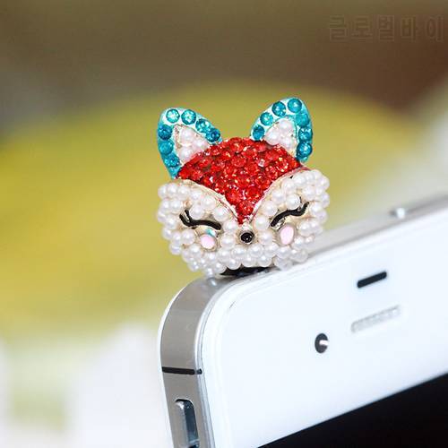 Cute Ahri Design Network Explosion Fashion style 3.5mm Mobile Phone Ear Cap Dust Plug For Andriod Iphone dust plug