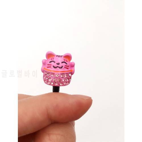 3pcs/lot Fashion style Lucky Cat Design Mobile Phone Ear Cap Dust Plug For Iphone For Andriod and all 3.5mm Earphone dust plug