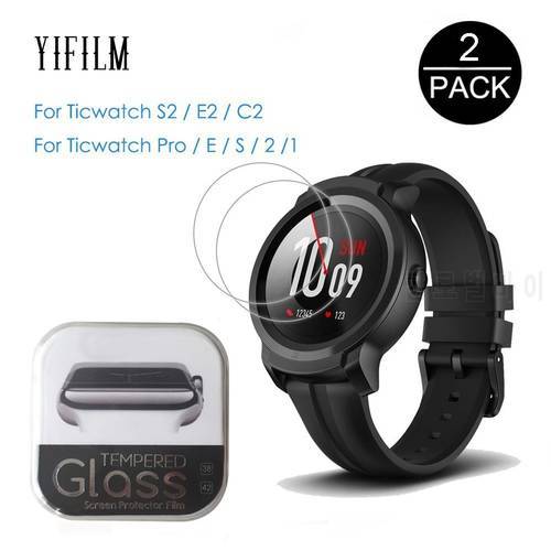 2Pcs For Tic Watch S2 E2 C2 C2+ plus 1 2 E Pro S Tempered Glass 9H 2.5D Screen Protector Film For Ticwatch GTX Pro 3 Watch Glass