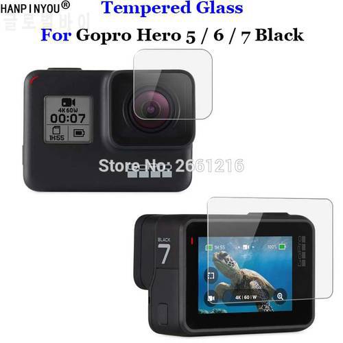 For Gopro Hero 5 6 7 Black / 8 Black / 7 White Silver 9H 2.5D Camera Lens / LCD Screen Premium Tempered Glass Protector Film