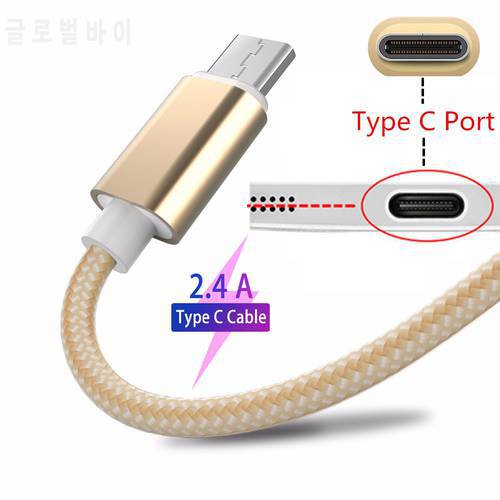USB Type C Cable 2.4A Fast Charger Nylon cord Smartphone Data Cable for Samsung Galaxy A51 A30 A50 S10 S9 S8 S20 Plus Note 9 10