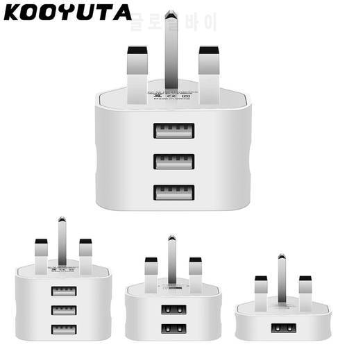Universal UK Plug 3 Pin Wall Charger Adapter With 1/2/3 USB Ports Charging iPhone Samsung Huawei 5V 1A 2A 3A Mobile Charger