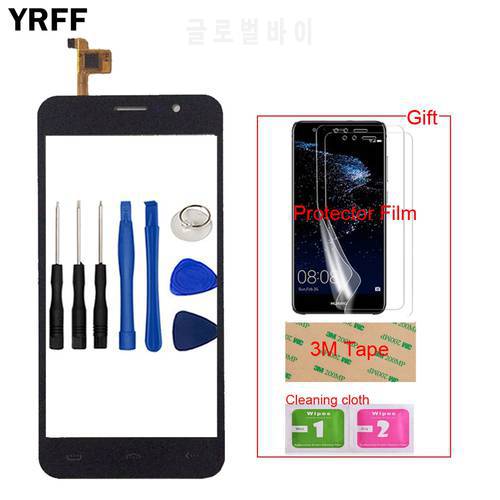 5.0&39&39 Mobile Touch Glass TouchScreen For Homtom HT16 HT 16 Touch Screen Front Glass Digitizer Panel Sensor Tools +Protector Film