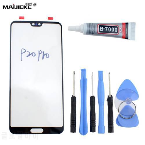 Black original LCD Screen Glass Lens For Huawei P30 Pro P30 lite P20 Pro Front Outer Touch Glass Replacement Kits+B7000 Glue