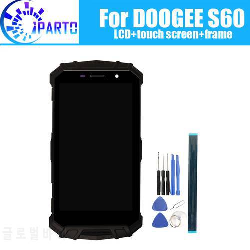 DOOGEE S60 LCD Display+Touch Screen Digitizer +Frame Assembly 100% Original New LCD+Touch Digitizer for DOOGEE S60+Tools