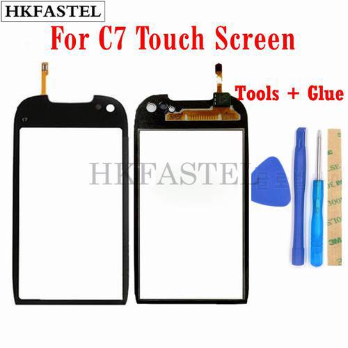 HKFASTEL Touch with Frame For Nokia C7 C7-00 Touch Screen Digitizer Glass Outer Front Panel Replacement No LCD Display