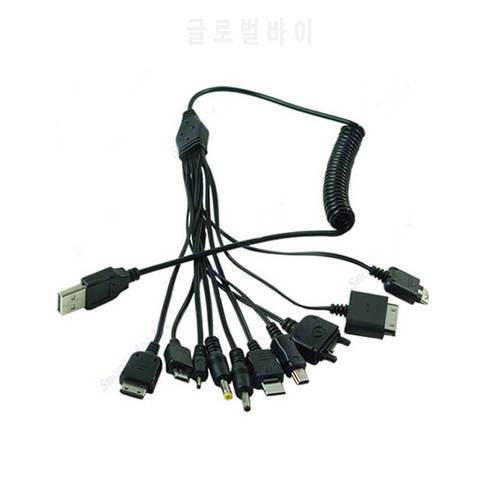 10-In-1 Multi-Function Universal Micro Mini USB Jack Spring Line Bundles Travel On Business to Charge Portable Devices
