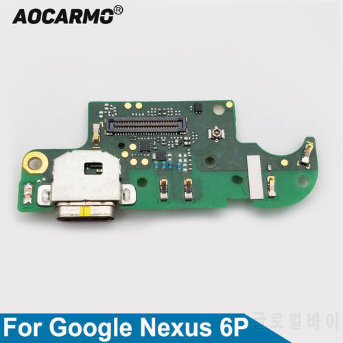 Aocarmo USB Type-C Charging Port Charger Dock Connector Mic Microphone Flex Cable Circuit Board For Huawei For Google Nexus 6P