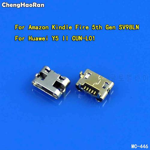 ChengHaoRan 100pcs Micro USB Jack Connector For Huawei Y5 II CUN-L01/For Amazon Kindle Fire 5th Gen SV98LN Charging Port Plug