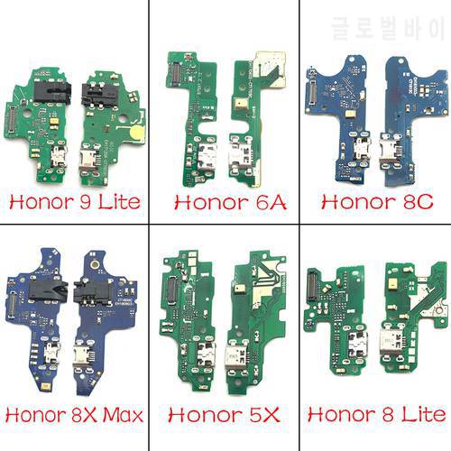 100% Original USB Charging Port Connector Board With IC Flex Cable For Huawei Honor 8 9 Lite 8X 10 20 Pro 20i Charging Connector