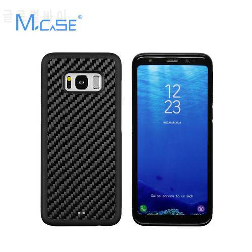 Mcase For Samsung Galaxy S8 Carbon Fiber Case Soft TPU Anti-Skid Cover For Samsung S8 Plus PC + TPU + Real Carbon Fiber Case