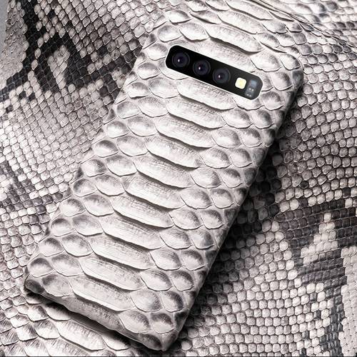 Luxury Genuine Boa Python Skin Leather Back Phone Case Real Snake Protective Cover for Samsung Galaxy S10 S10e S10 Plus S10+