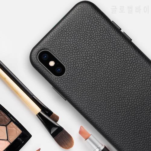 Real Genuine Cow Skin Back Cover For iPhone X XR XS Max Business Leather Case For iPhoneX XR XS Max Natural Cowhide Metal Button