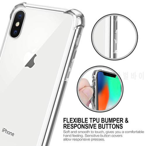 Soft Slim TPU Clear Case for iPhone 7/8 Plus XR XS MAX 6 6S Anti-knock Case Transparent Shockproof TPU Airbag