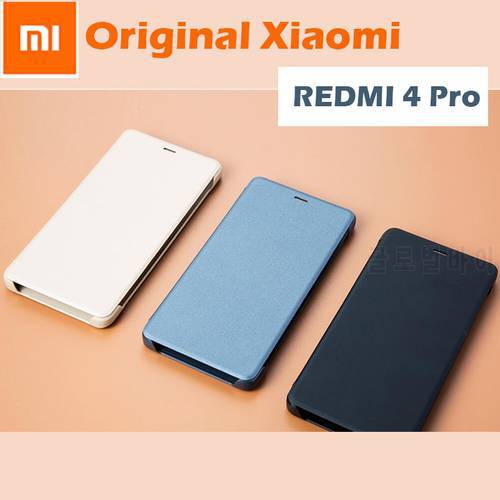 100% Original Xiaomi Redmi 4 pro case Smart wake-up Flip Case 4 Prime Leather Cover Xiaomi mi Redmi 4pro 3GB 32GB phone 5.0