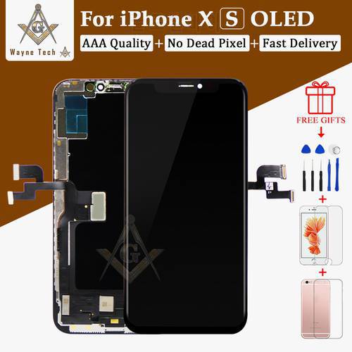 TOP OLED Quality For iPhone X XR XS Screen With Touch Digitizer Assembly No Dead Pixel LCD Screen Replacement Display Guarantee